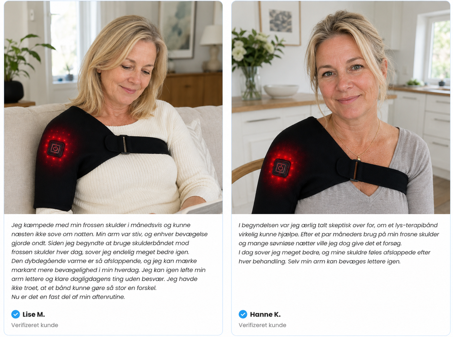 ✨ NordLys™ Skulderbandage | 🌿 Avanceret rødlysterapi til lindring af skuldersmerter og støtte af kroppens naturlige restitution. ❤️🩹