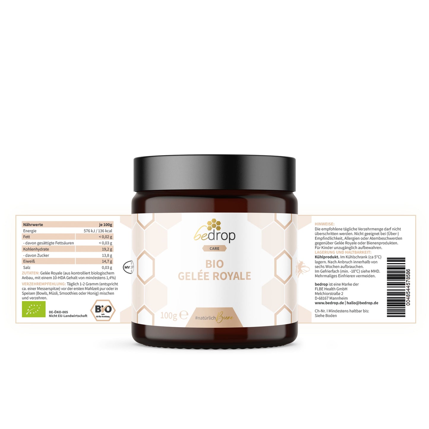 Vorteilsset: 3x Bio Gelée Royale Frisch - 100g pur (Bio-Zertifiziert) zum Sparpreis