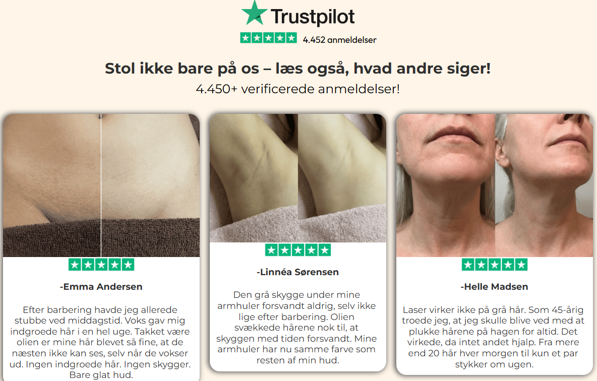 HairFree™ |Tag kontrollen over uønsket hårvækst, reducer genvæksten med op til 96 % på 2 uger!