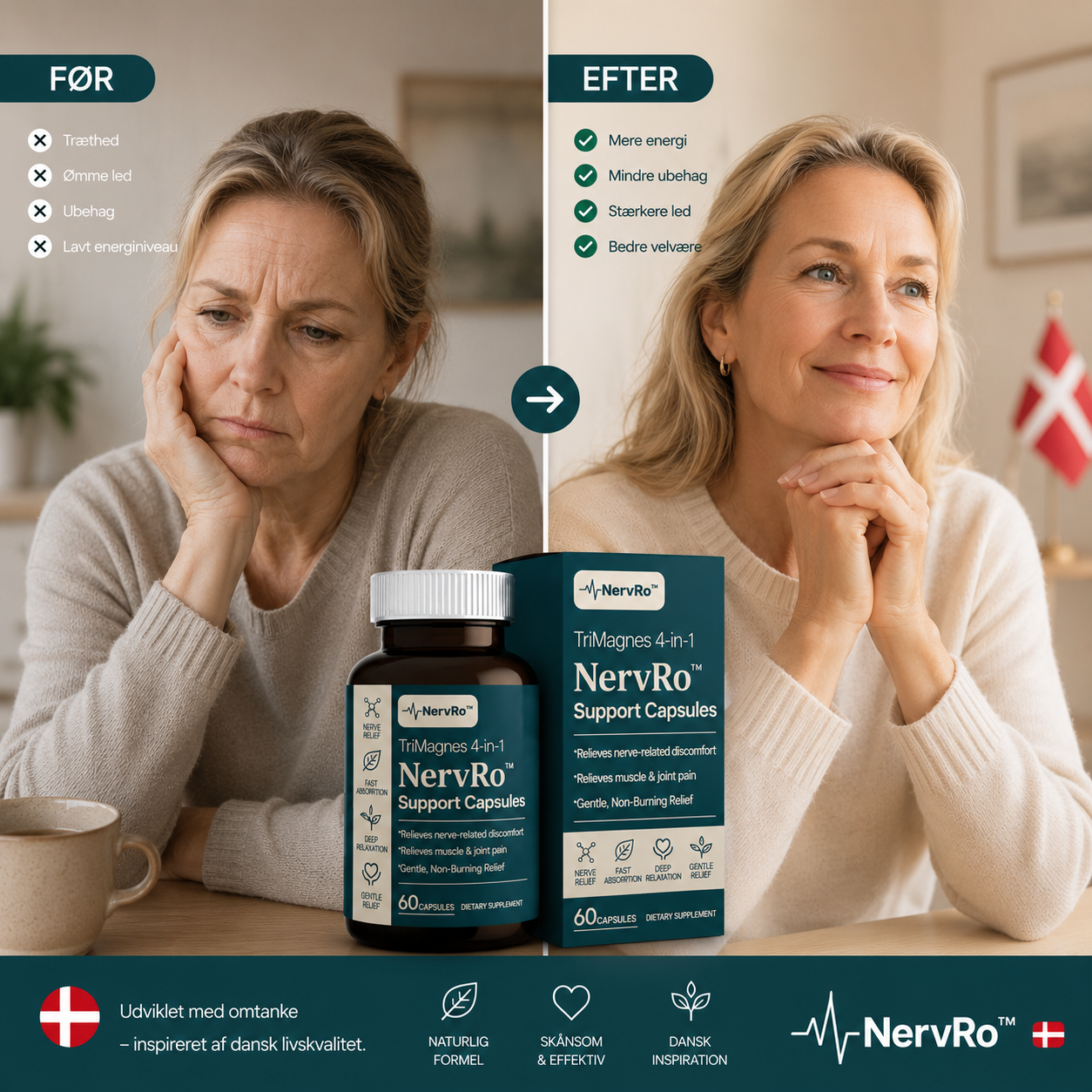 NervRo™ |🌿Mindst 50% rabat🌟| Naturlig støtte til nerver, balance og sikre skridt – hver eneste dag.