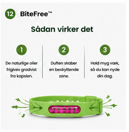 Nordvaya BiteFree™ | Myggearmbånd | Naturlig beskyttelse mod myg – dag og nat. (1+1 Gratis)