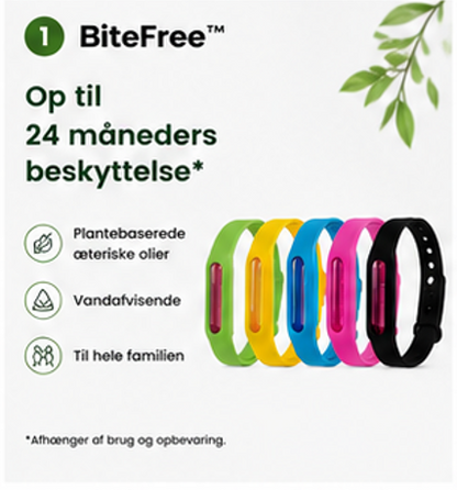 Nordvaya BiteFree™ | Myggearmbånd | Naturlig beskyttelse mod myg – dag og nat. (1+1 Gratis)