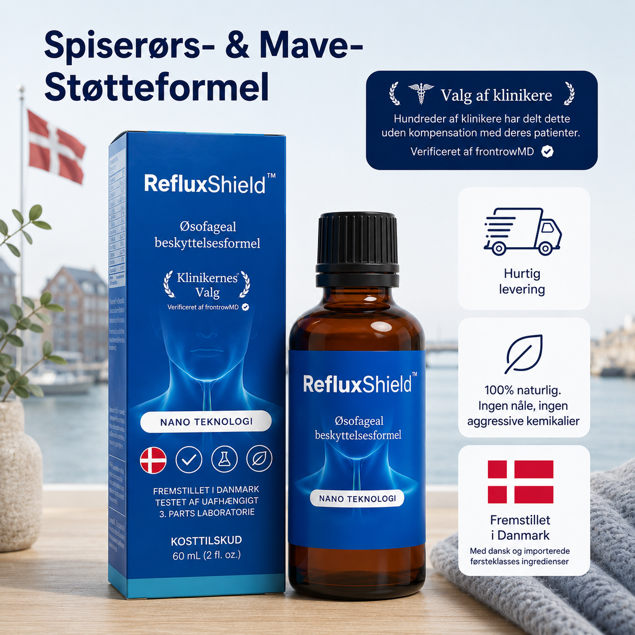 RefluxShield™ |✨Mindst 50% rabat🙅|🛡️🌿💙  Et skjold mod irritation – én slurk ad gangen.