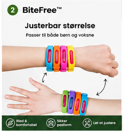 Nordvaya BiteFree™ | Myggearmbånd | Naturlig beskyttelse mod myg – dag og nat. (1+1 Gratis)