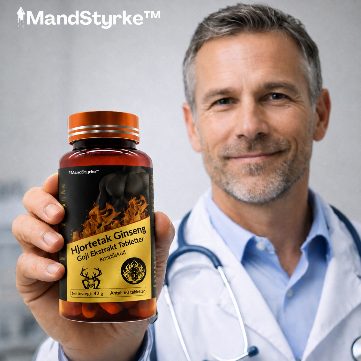 MandStyrke™ | Daglig støtte til mandlig vitalitet, blodcirkulation og selvtillid.