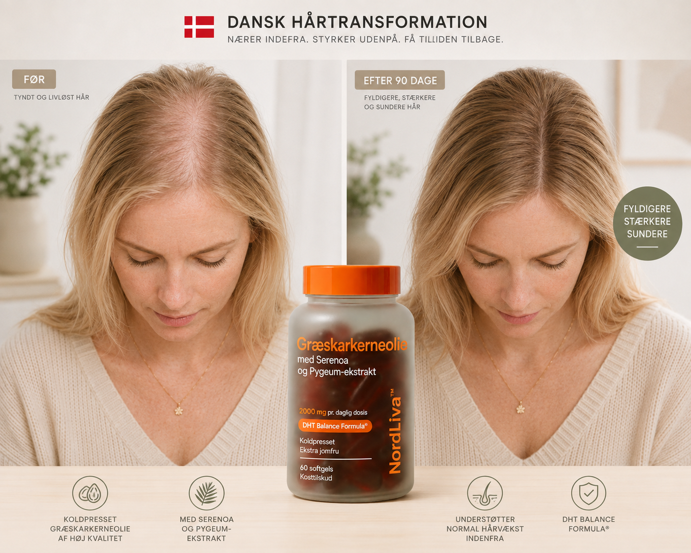 NordLiva™ 🌿 Naturlig styrke til fyldigere og sundere hår hver eneste dag.