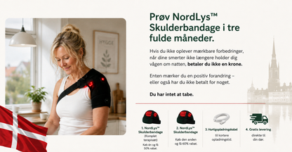 ✨ NordLys™ Skulderbandage |  🌿 Avanceret rødlysterapi til lindring af skuldersmerter og støtte af kroppens naturlige restitution. ❤️‍🩹