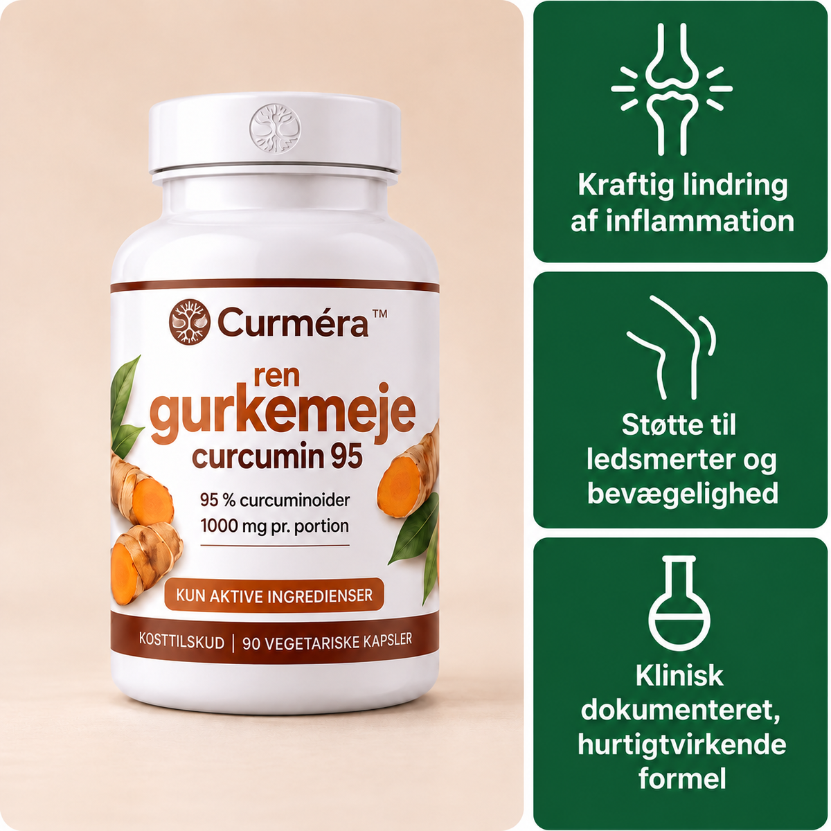 Curméra™ | Gurkemeje Med Piperin Og MCT Der Optages 2000 % Bedre Og Lindrer Led På Uger
