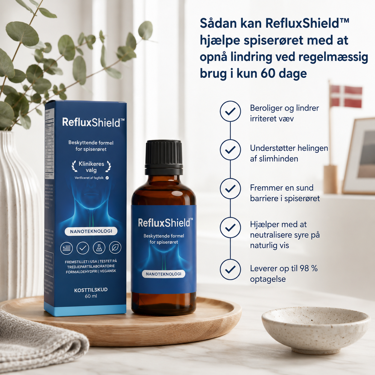 RefluxShield™ |✨Mindst 50% rabat🙅|🛡️🌿💙  Et skjold mod irritation – én slurk ad gangen.