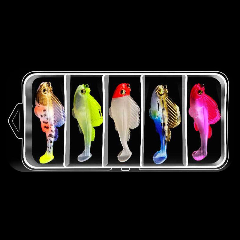 5-delige T-tail soft kunstaas set met doos